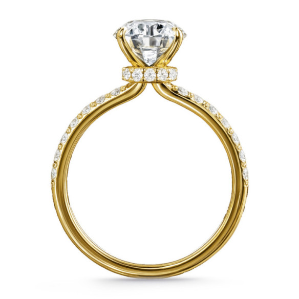 Anillo Diamantes Veiled Halo 0.50 ct Oro Amarillo - Ouro amarelo solitário