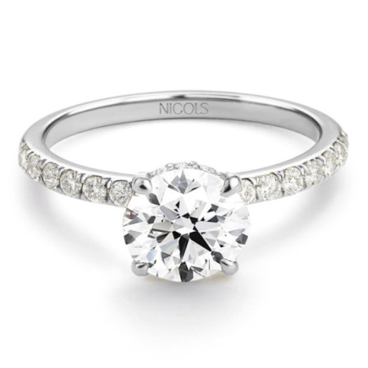 Anillo Diamantes Veiled Halo 0.75 ct Oro Blanco - Ouro amarelo solitário