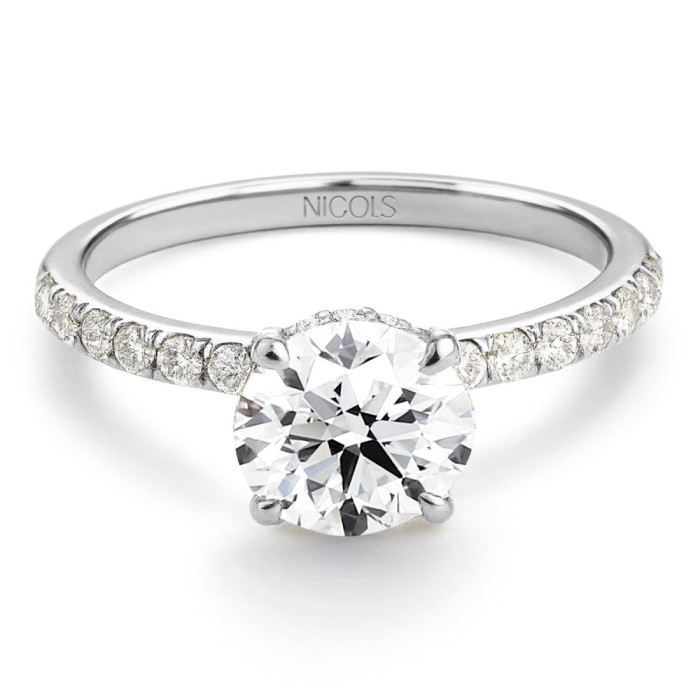 Anillo Diamantes Veiled Halo 0.75 ct Oro Blanco - Solitarios de Oro Amarillo