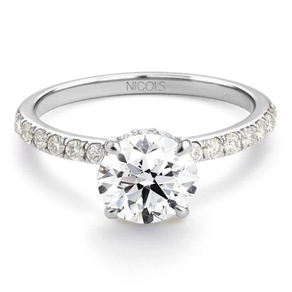 Anillo Diamantes Veiled Halo 0.75 ct Oro Blanco - Solitarios de Oro Amarillo