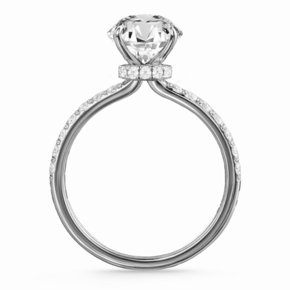 Anillo Diamantes Veiled Halo 0.75 ct Oro Blanco - Solitarios de Oro Amarillo
