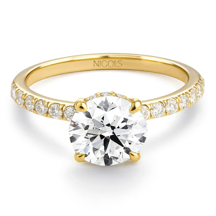 Veiled Halo Diamond Ring 1.00 Ct Yellow Gold - Lonely yellow gold