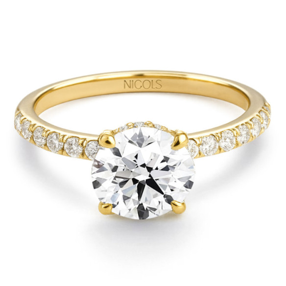 Anillo Diamantes Veiled Halo 1,00 Ct Oro Amarillo - Or jaune solitaire