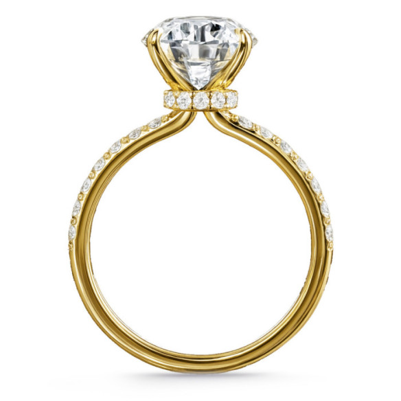 Anillo Diamantes Veiled Halo 1,00 Ct Oro Amarillo - Or jaune solitaire