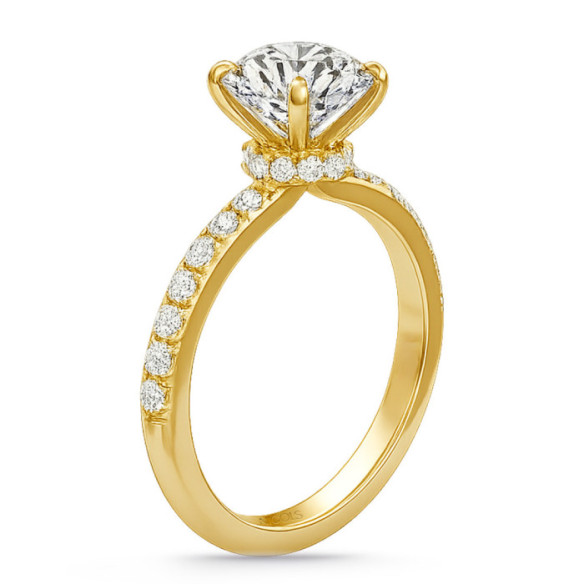 Anillo Diamantes Veiled Halo 1,00 Ct Oro Amarillo - Einsames gelbes Gold