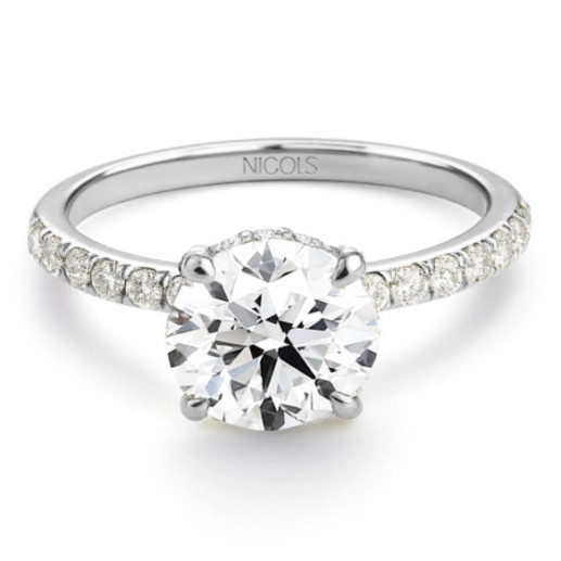 Anillo Diamantes Veiled Halo 1.50 ct Oro Blanco - Branco dourada solitária