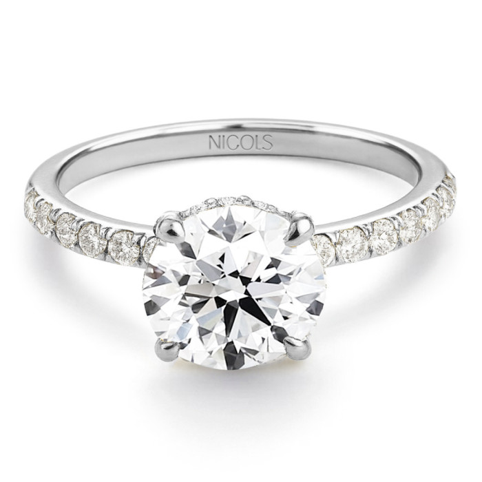 Anillo Diamantes Veiled Halo 1.50 ct Oro Blanco - Solitarios de Oro Blanco