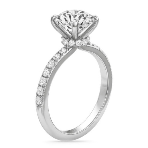 Anillo Diamantes Veiled Halo 1.50 ct Oro Blanco - Branco dourada solitária 2