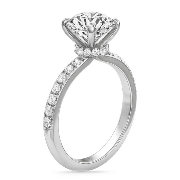 Anillo Diamantes Veiled Halo 1.50 ct Oro Blanco - Solitarios de Oro Blanco