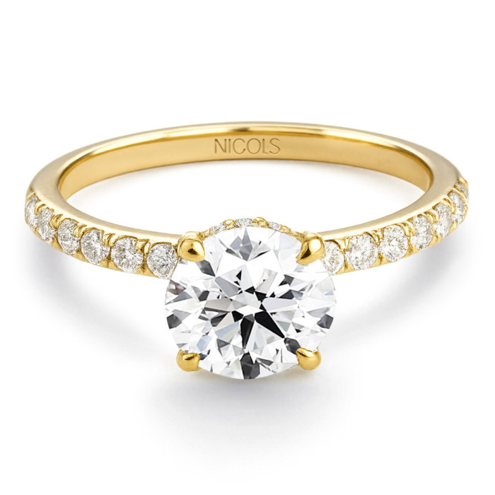 Anillo Diamantes Veiled Halo 0.75 ct Oro Amarillo - Einsames gelbes Gold