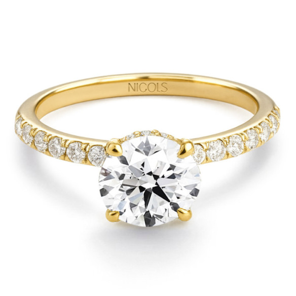 Anillo Diamantes Veiled Halo 0.75 ct Oro Amarillo - Ouro amarelo solitário