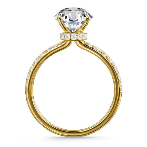 Anillo Diamantes Veiled Halo 0.75 ct Oro Amarillo - Einsames gelbes Gold