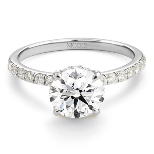 Anillo Diamantes Veiled Halo 1,00 ct Oro Blanco - Weiß golden einsam
