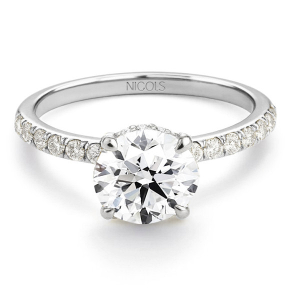 Anillo Diamantes Veiled Halo 1,00 ct Oro Blanco - Solitarios de Oro Blanco