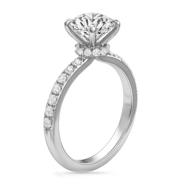 Anillo Diamantes Veiled Halo 1,00 ct Oro Blanco - Solitarios de Oro Blanco
