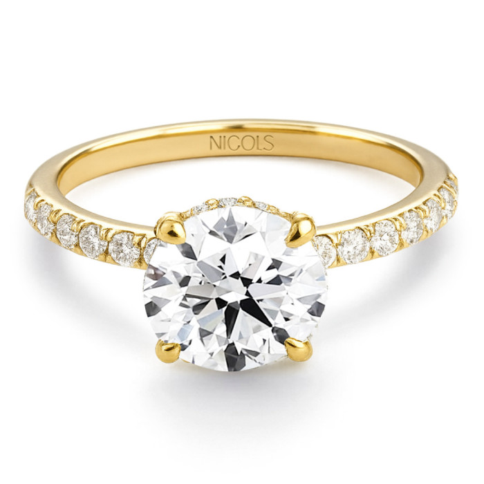 Anillo Diamantes Veiled Halo 1.50 ct Oro Amarillo - Ouro amarelo solitário