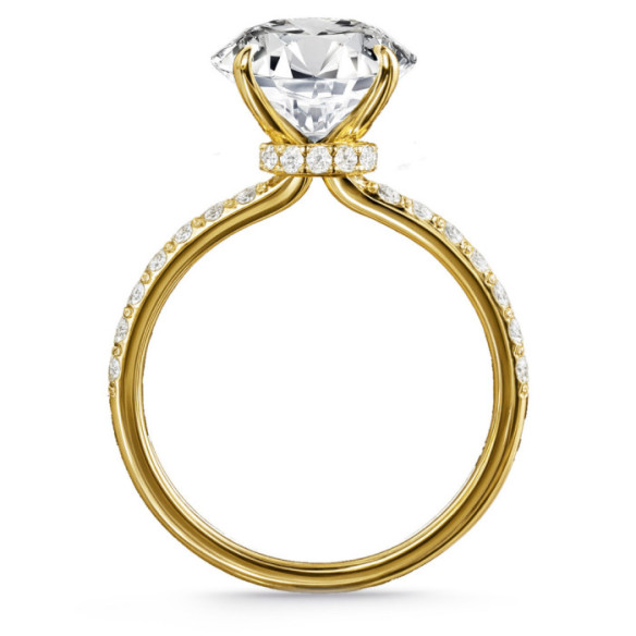 Anillo Diamantes Veiled Halo 1.50 ct Oro Amarillo - Ouro amarelo solitário