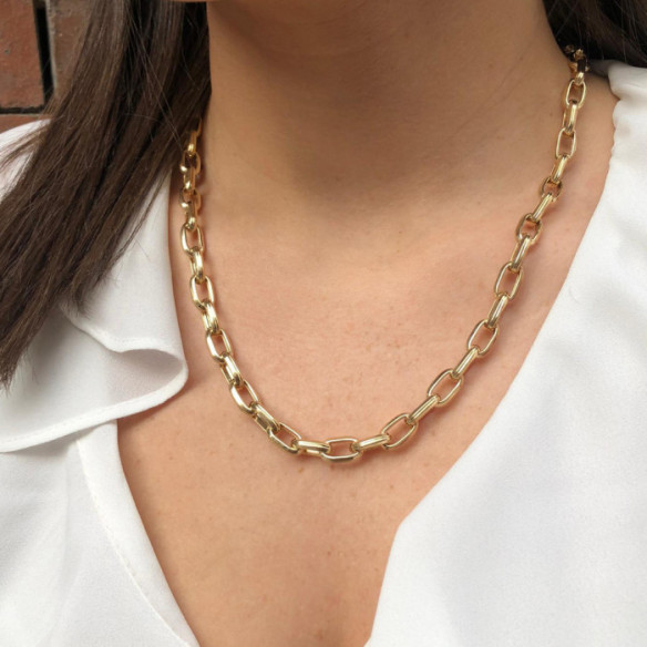 Catena d'oro 18K Eslabon Gallone 13X7 50Cm - Ciondoli