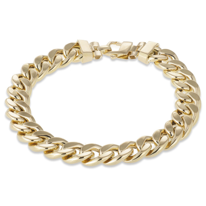 Pulsera Oro 18K eslabon cubano 10Mm - Bijoux homme