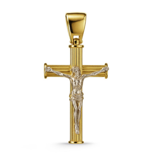 Cruz Oro Cristo oro amarillo y blanco - Cruces