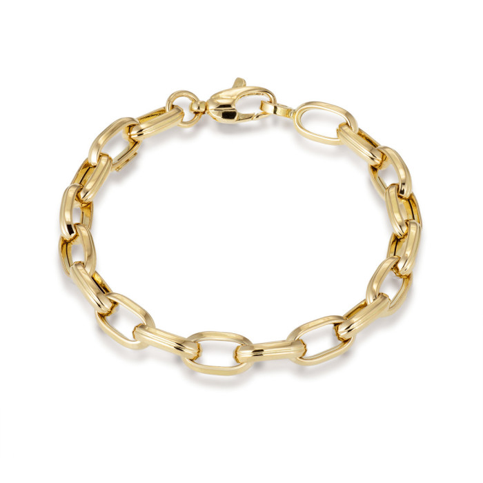 Pulseira de ouro 18K Eslabon Gallon 13X7 19Cm - PULSEIRAS