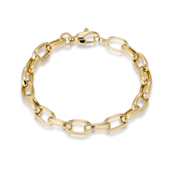 Pulsera Oro 18K Eslabon Gallon 13X7 19Cm - PULSERAS