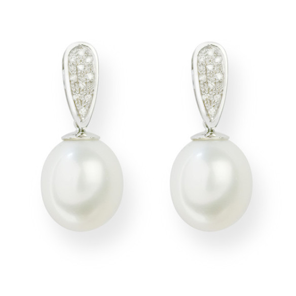 Perlen Lady Diamant Ohrringe - Perlenohrringe
