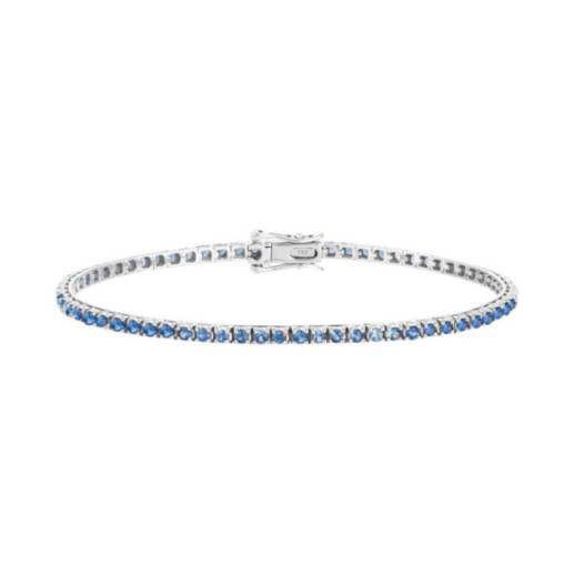 Pulsera Zafiros Azules 2.45Ct Oro Blanco Rainbow - Pulseras Piedras Color