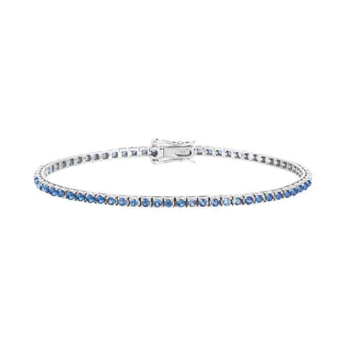 Pulsera Zafiros Azules 2.45Ct Oro Blanco Rainbow - Pulseiras de cor de pedras