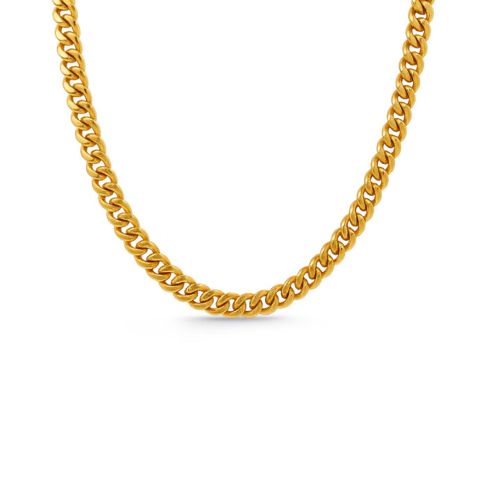 18k Gold Cuban Link Chain 7mm 60cm - Pendants