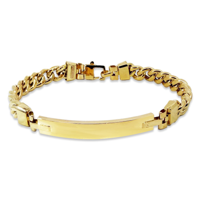 Pulsera Oro 18K Eslabon Cubano Esclava 7Mm 19cm - Jóia do homem