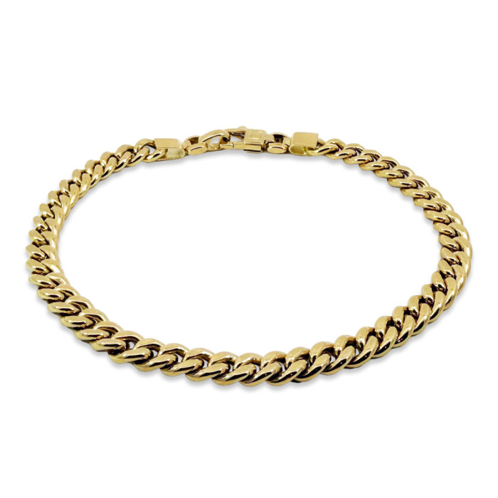 Pulsera Oro 18K Eslabon Cubano 5Mm 19cm - Bijoux homme