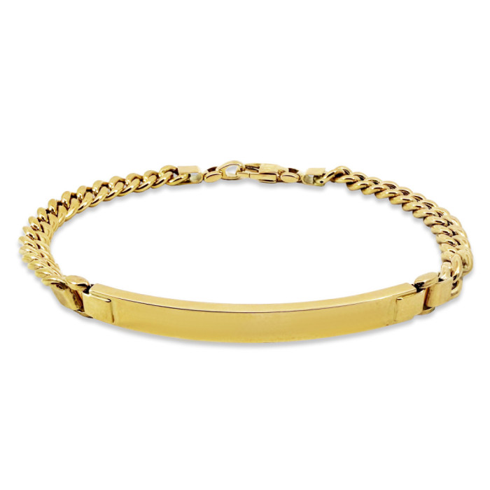 Pulsera Oro 18K Eslabon Cubano Esclava 5Mm 19cm - Mannschmuck