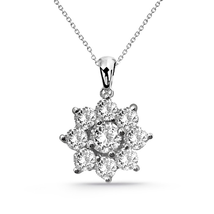 Collar Flor Estrella Diamantes 0,95 Ct - Pendientes de Novia