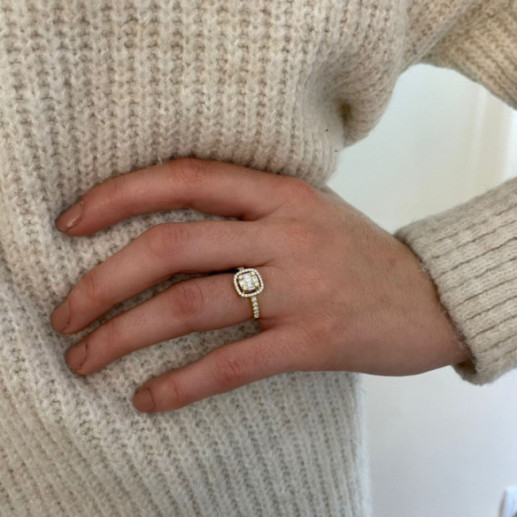 Anillo De Compromiso Aniversario Square - Talla Baguette 2