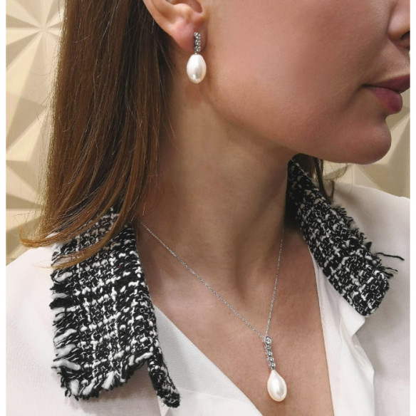 Pendientes Perlas Classic Diamond - Pendientes de Perlas