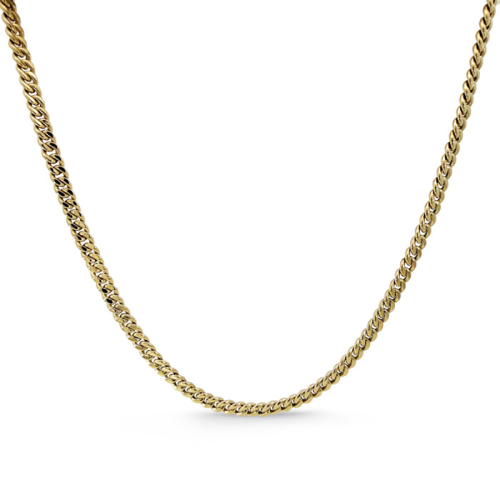 18k Gold Cuban Link Chain 5mm 70cm - Gold Jewelry without Stones