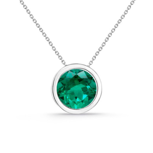 Colgante esmeralda oro blanco Sharon 0,20 ct - Collares de Piedras Rojas