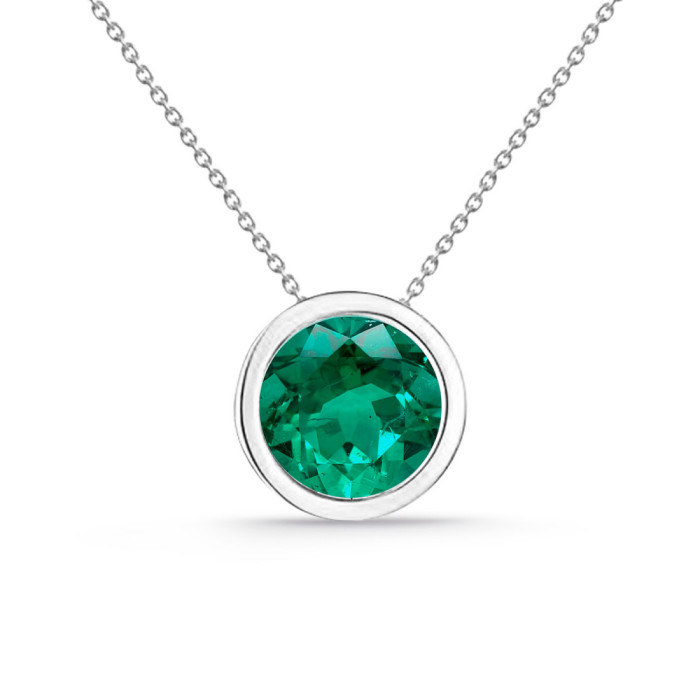 Colgante esmeralda oro blanco Sharon 0,20 ct - Colares de pedra vermelha