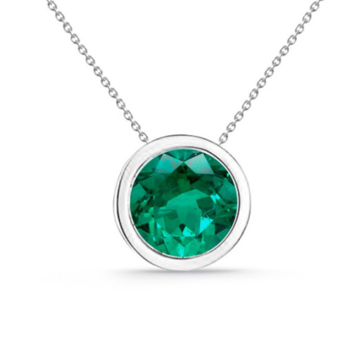 Colgante esmeralda oro blanco Sharon 0,50 ct - Colares de pedra vermelha