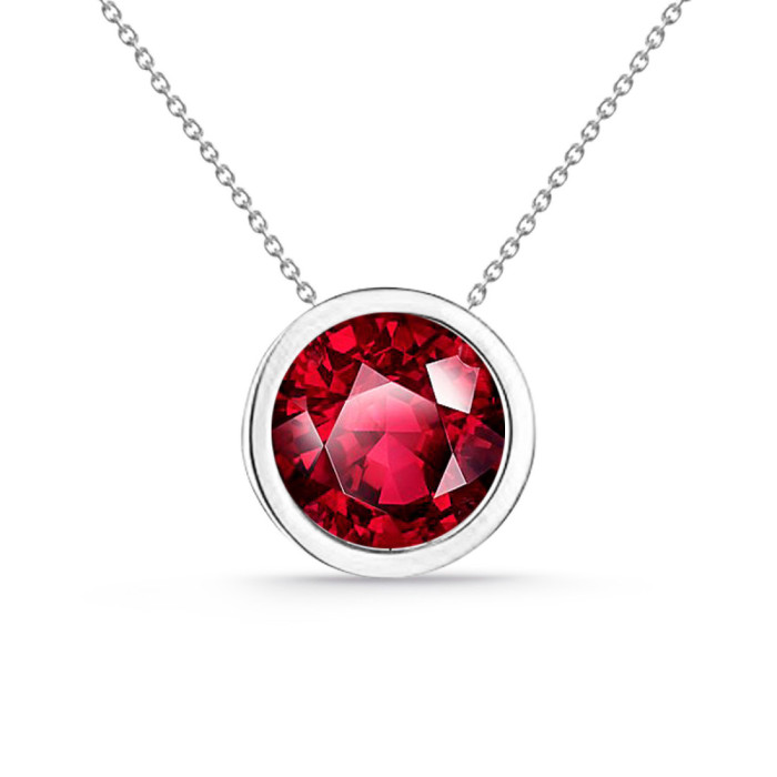 Colgante rubí oro blanco Sharon 0,50 ct - Rote Steinketten
