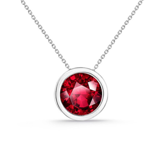 Colgante rubí oro blanco Sharon 0,20 ct - Collane in pietra rossa