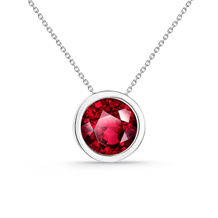 Colgante rubí oro blanco Sharon 0,20 ct - Rote Steinketten