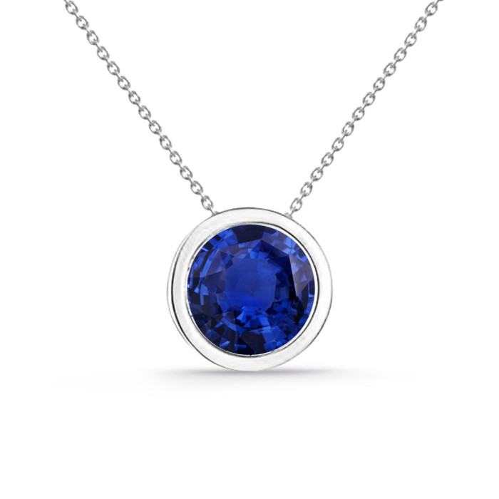Colgante zafiro oro blanco Sharon 0,20 ct - Collares de Piedras Rojas