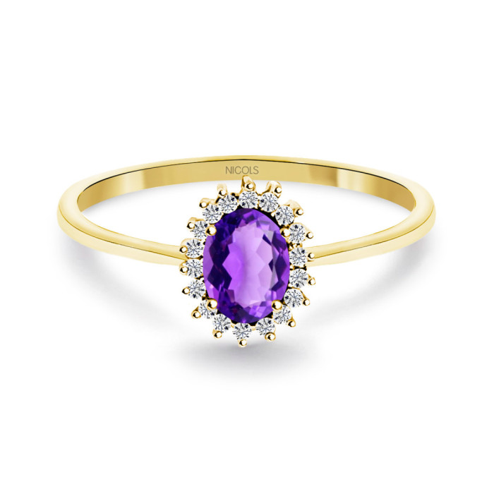 Anillo Amatista Santamaria y Diamantes Oro Amarillo Candy - Ringe andere Edelsteine