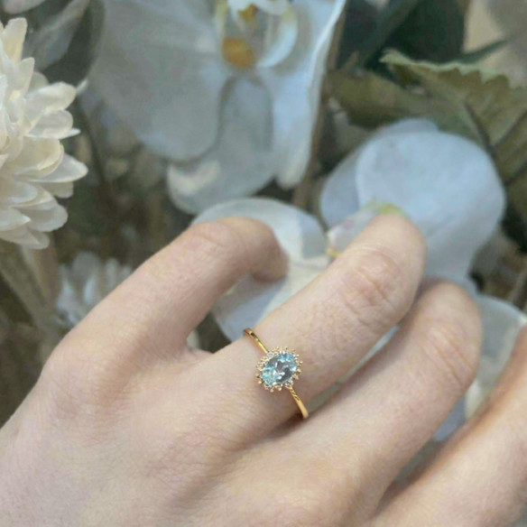 Anillo Aguamarina y Diamantes Oro Amarillo Candy - Bagues Autres pierres précieuses