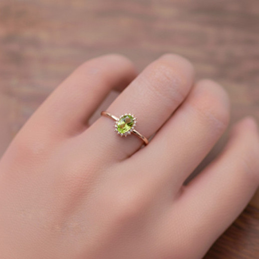 Anillo Peridoto y Diamantes Oro Rosa Candy - Anéis Outras pedras preciosas 2