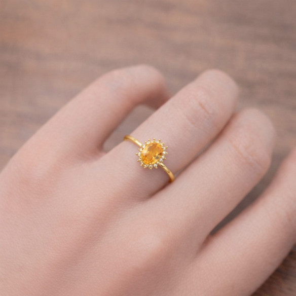 Anillo Citrino y Diamantes Oro Amarillo Candy - Anéis Outras pedras preciosas