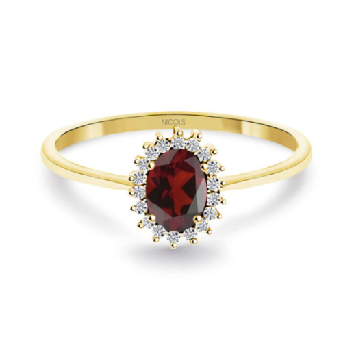 Anillo Granate y Diamantes Oro Amarillo Candy - Bagues Autres pierres précieuses
