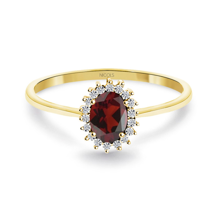 Anillo Granate y Diamantes Oro Amarillo Candy - Ringe andere Edelsteine